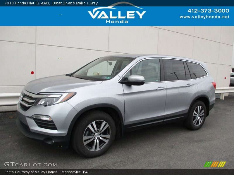 Lunar Silver Metallic / Gray 2018 Honda Pilot EX AWD