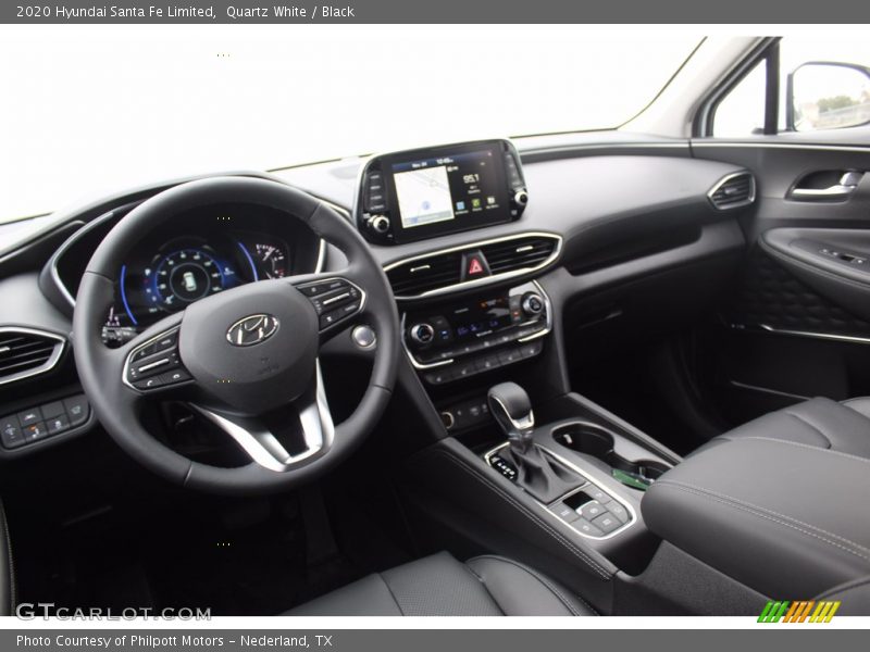 Quartz White / Black 2020 Hyundai Santa Fe Limited