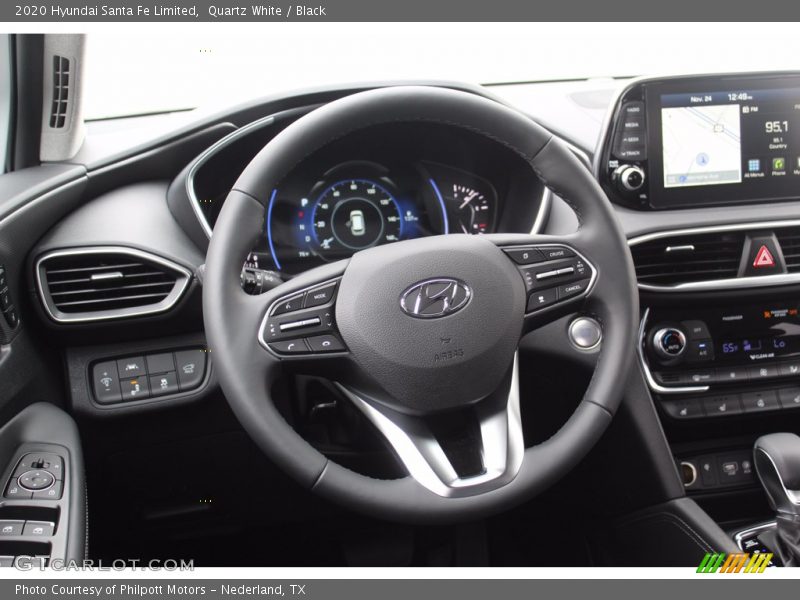 Quartz White / Black 2020 Hyundai Santa Fe Limited