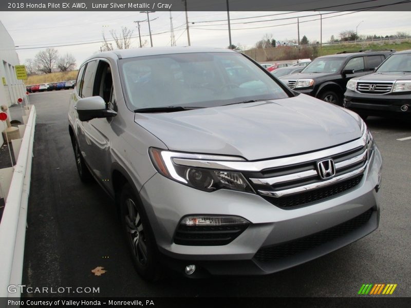Lunar Silver Metallic / Gray 2018 Honda Pilot EX AWD