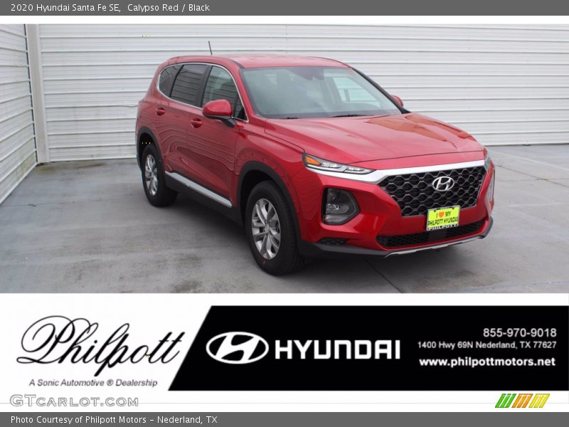 Calypso Red / Black 2020 Hyundai Santa Fe SE