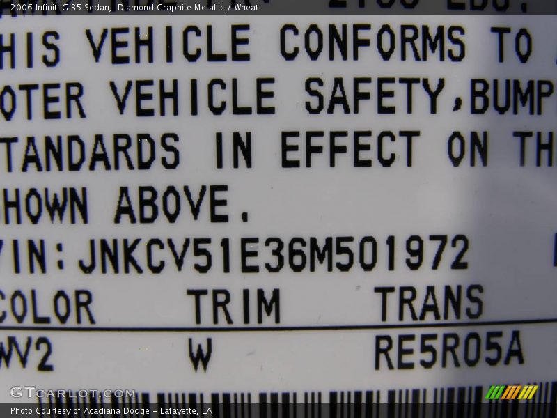 Diamond Graphite Metallic / Wheat 2006 Infiniti G 35 Sedan