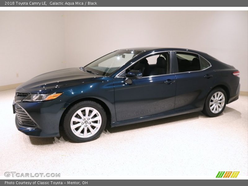 Galactic Aqua Mica / Black 2018 Toyota Camry LE
