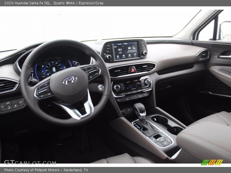 Quartz White / Espresso/Gray 2020 Hyundai Santa Fe SEL