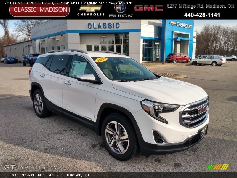 Summit White / Medium Ash Gray/­Jet Black 2018 GMC Terrain SLT AWD