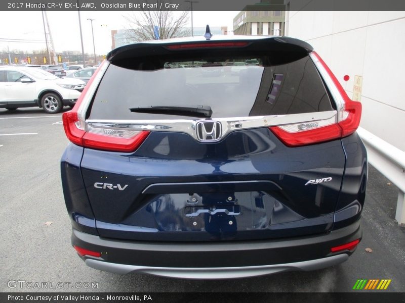 Obsidian Blue Pearl / Gray 2017 Honda CR-V EX-L AWD