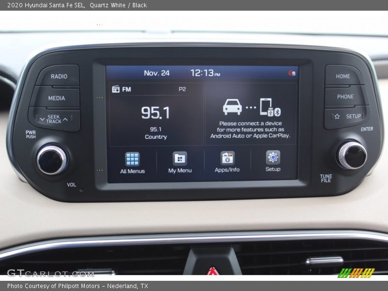 Quartz White / Black 2020 Hyundai Santa Fe SEL