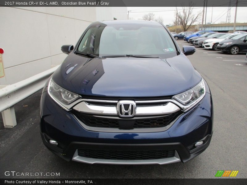 Obsidian Blue Pearl / Gray 2017 Honda CR-V EX-L AWD