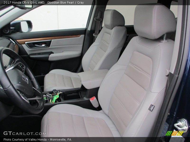 Obsidian Blue Pearl / Gray 2017 Honda CR-V EX-L AWD