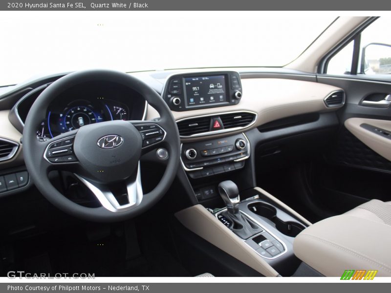 Quartz White / Black 2020 Hyundai Santa Fe SEL
