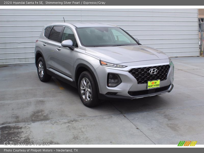 Shimmering Silver Pearl / Espresso/Gray 2020 Hyundai Santa Fe SE