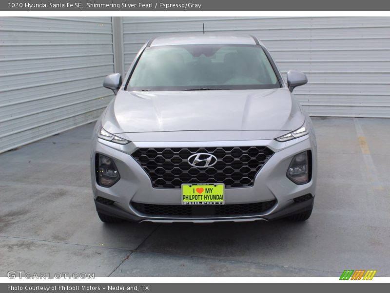 Shimmering Silver Pearl / Espresso/Gray 2020 Hyundai Santa Fe SE