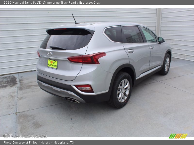 Shimmering Silver Pearl / Espresso/Gray 2020 Hyundai Santa Fe SE