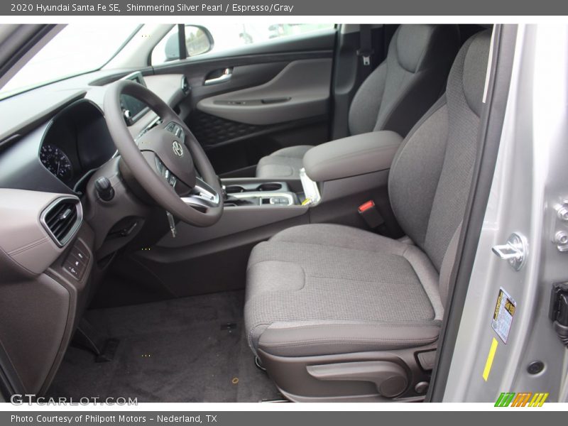 Shimmering Silver Pearl / Espresso/Gray 2020 Hyundai Santa Fe SE