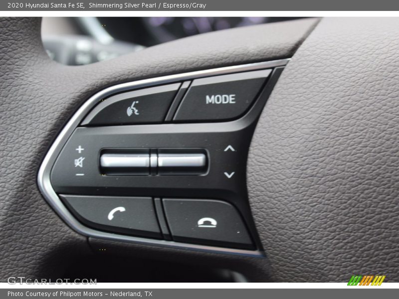 Shimmering Silver Pearl / Espresso/Gray 2020 Hyundai Santa Fe SE