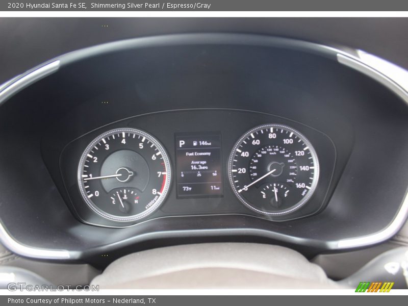 Shimmering Silver Pearl / Espresso/Gray 2020 Hyundai Santa Fe SE