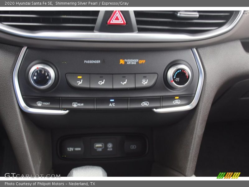 Shimmering Silver Pearl / Espresso/Gray 2020 Hyundai Santa Fe SE