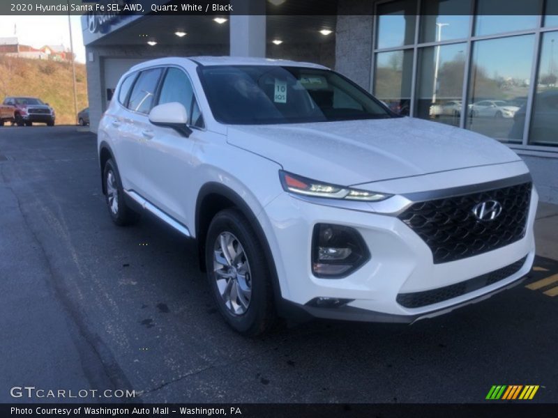 Quartz White / Black 2020 Hyundai Santa Fe SEL AWD