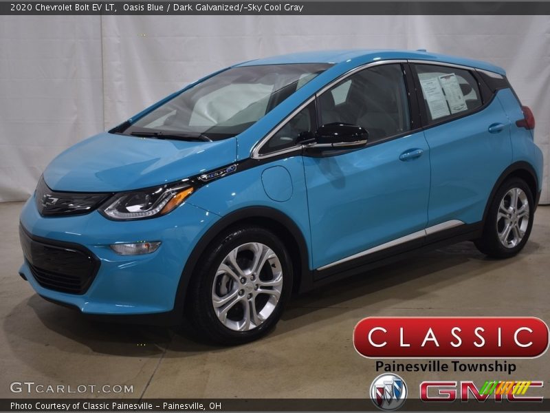 Oasis Blue / Dark Galvanized/­Sky Cool Gray 2020 Chevrolet Bolt EV LT