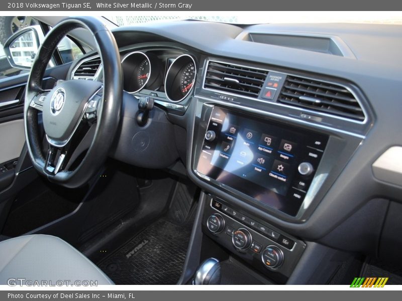 White Silver Metallic / Storm Gray 2018 Volkswagen Tiguan SE