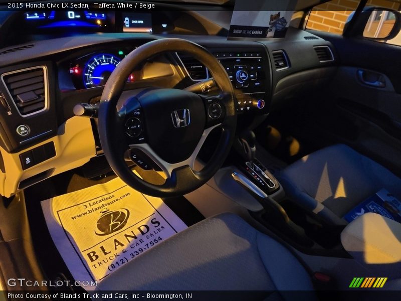 Taffeta White / Beige 2015 Honda Civic LX Sedan