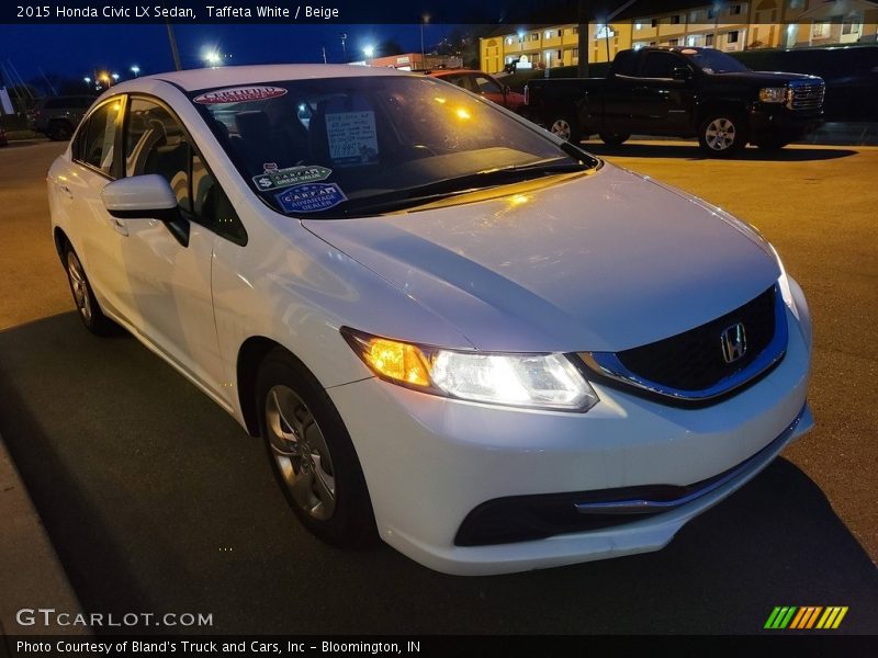 Taffeta White / Beige 2015 Honda Civic LX Sedan