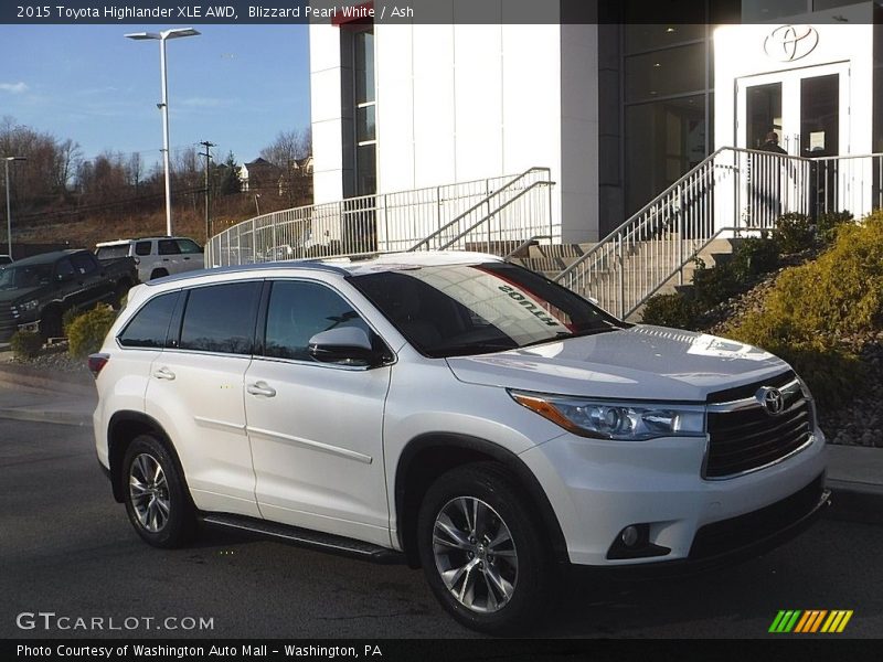 Blizzard Pearl White / Ash 2015 Toyota Highlander XLE AWD