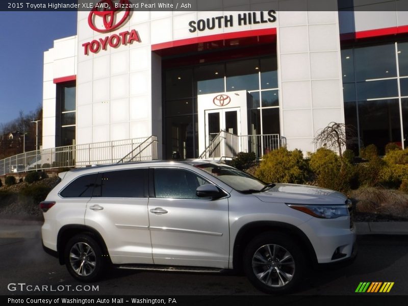 Blizzard Pearl White / Ash 2015 Toyota Highlander XLE AWD