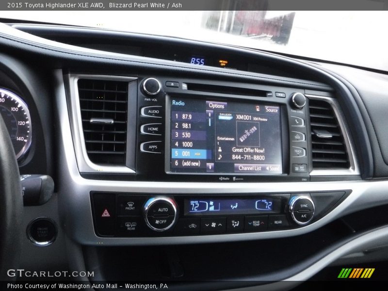 Blizzard Pearl White / Ash 2015 Toyota Highlander XLE AWD