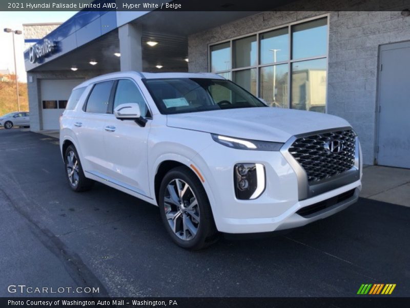 Hyper White / Beige 2021 Hyundai Palisade Limited AWD