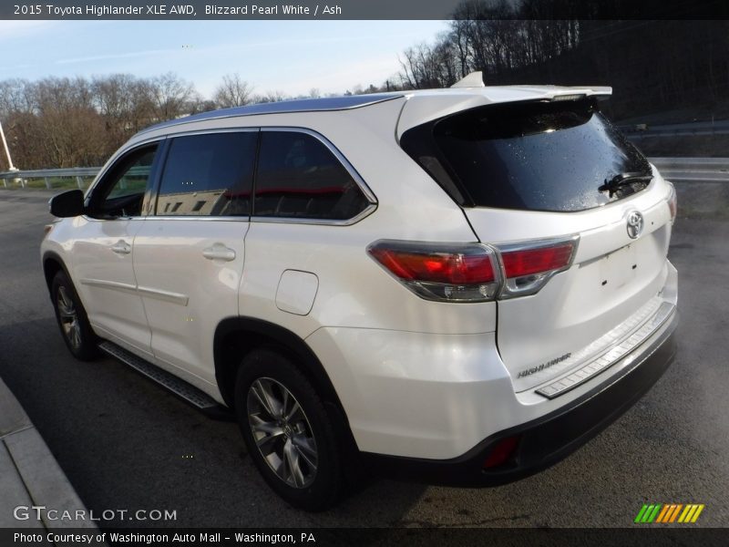 Blizzard Pearl White / Ash 2015 Toyota Highlander XLE AWD
