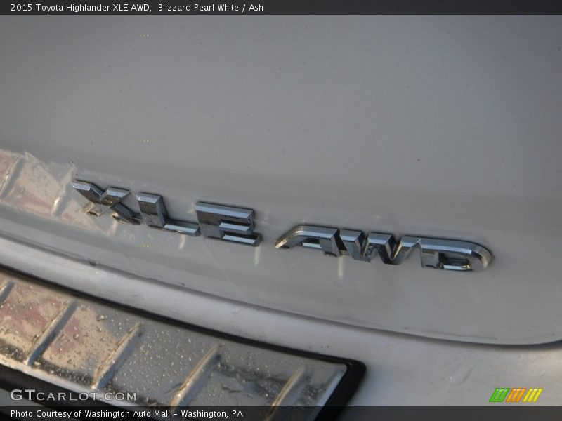 Blizzard Pearl White / Ash 2015 Toyota Highlander XLE AWD
