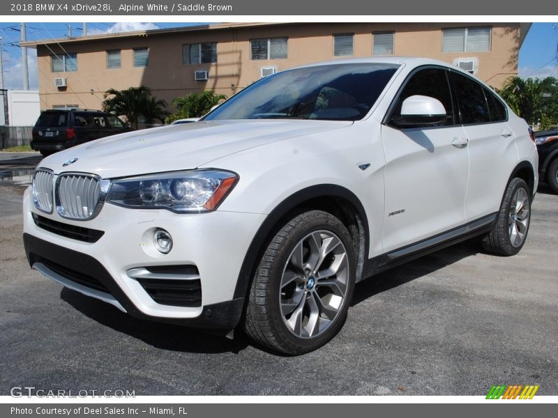 Alpine White / Saddle Brown 2018 BMW X4 xDrive28i