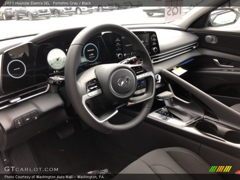 Portofino Gray / Black 2021 Hyundai Elantra SEL