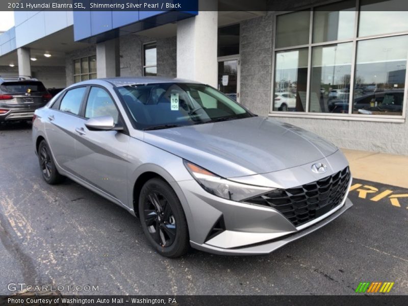 Shimmering Silver Pearl / Black 2021 Hyundai Elantra SEL