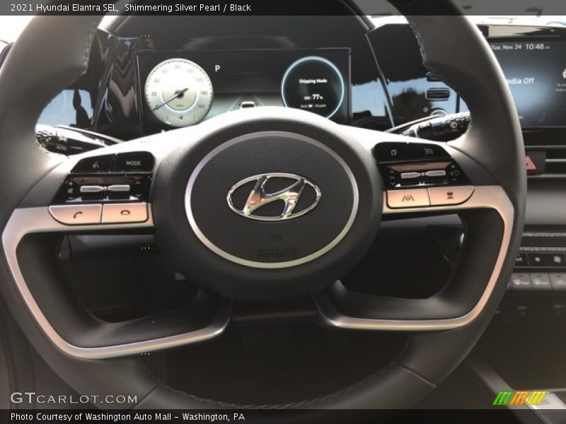 Shimmering Silver Pearl / Black 2021 Hyundai Elantra SEL