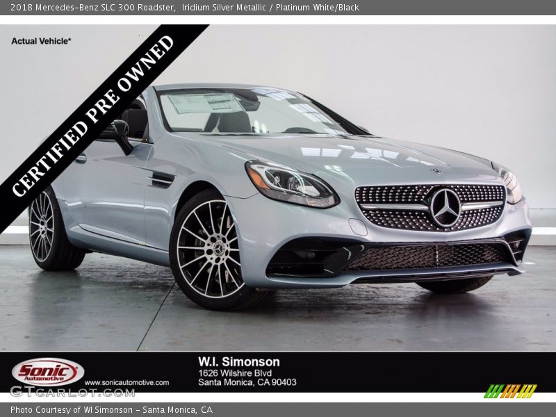 Iridium Silver Metallic / Platinum White/Black 2018 Mercedes-Benz SLC 300 Roadster