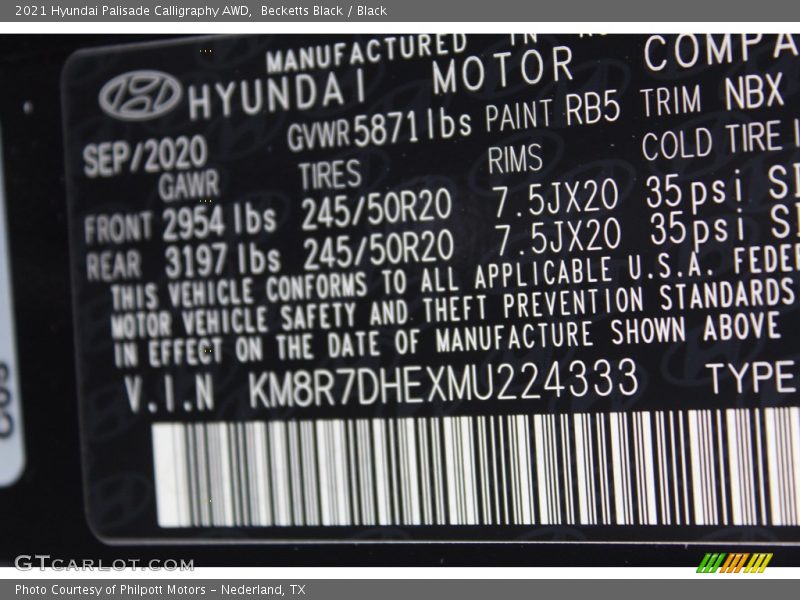 Becketts Black / Black 2021 Hyundai Palisade Calligraphy AWD