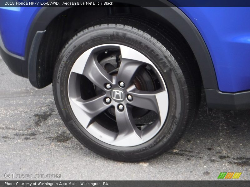 Aegean Blue Metallic / Black 2018 Honda HR-V EX-L AWD