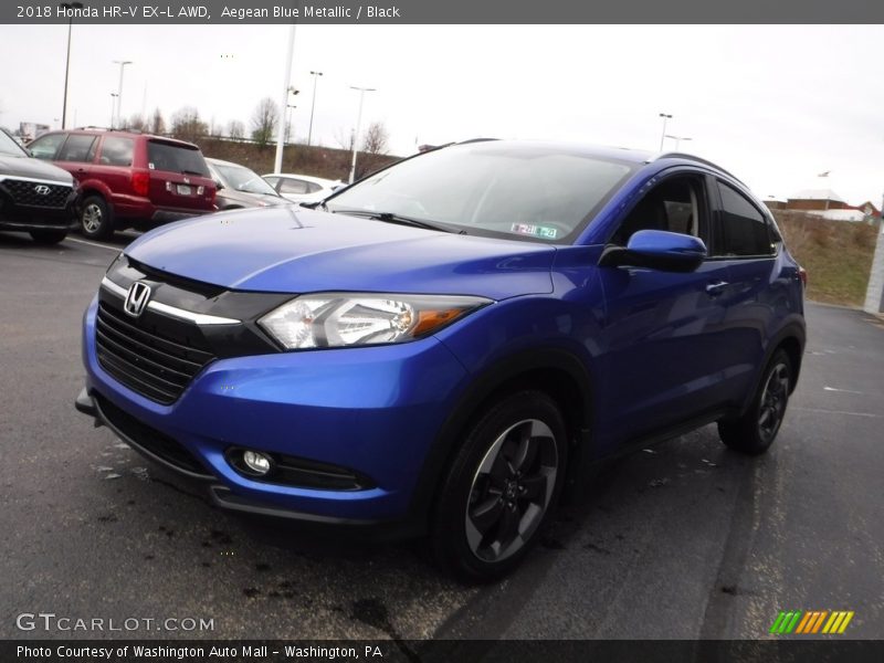 Aegean Blue Metallic / Black 2018 Honda HR-V EX-L AWD