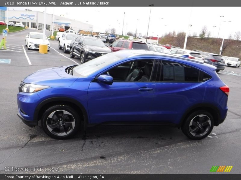 Aegean Blue Metallic / Black 2018 Honda HR-V EX-L AWD