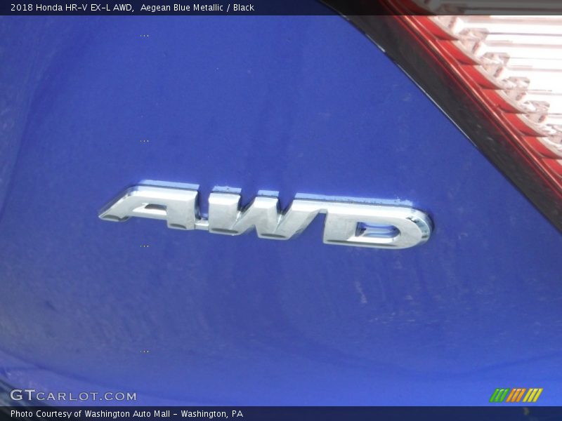 Aegean Blue Metallic / Black 2018 Honda HR-V EX-L AWD
