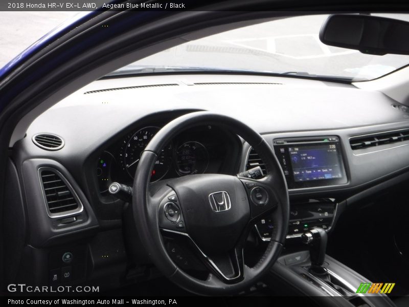 Aegean Blue Metallic / Black 2018 Honda HR-V EX-L AWD
