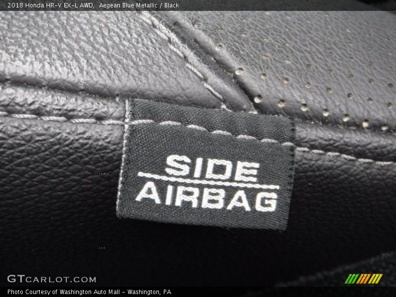 Aegean Blue Metallic / Black 2018 Honda HR-V EX-L AWD