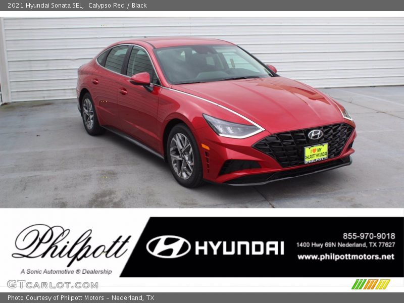 Calypso Red / Black 2021 Hyundai Sonata SEL