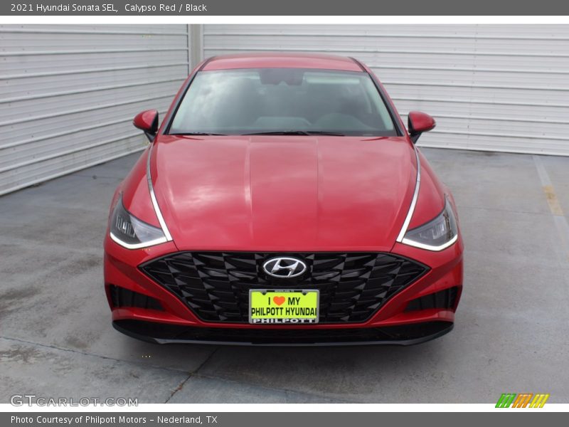 Calypso Red / Black 2021 Hyundai Sonata SEL