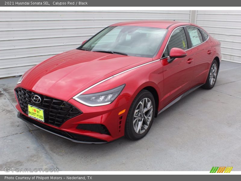Calypso Red / Black 2021 Hyundai Sonata SEL