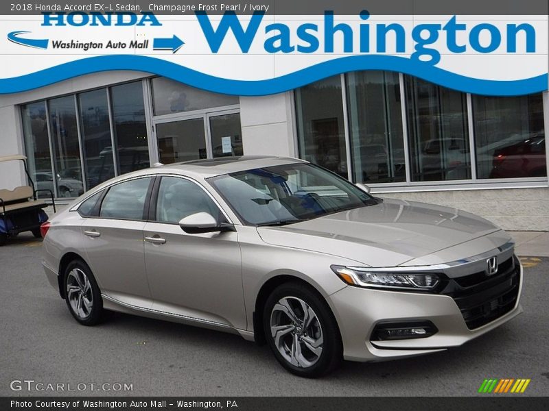 Champagne Frost Pearl / Ivory 2018 Honda Accord EX-L Sedan
