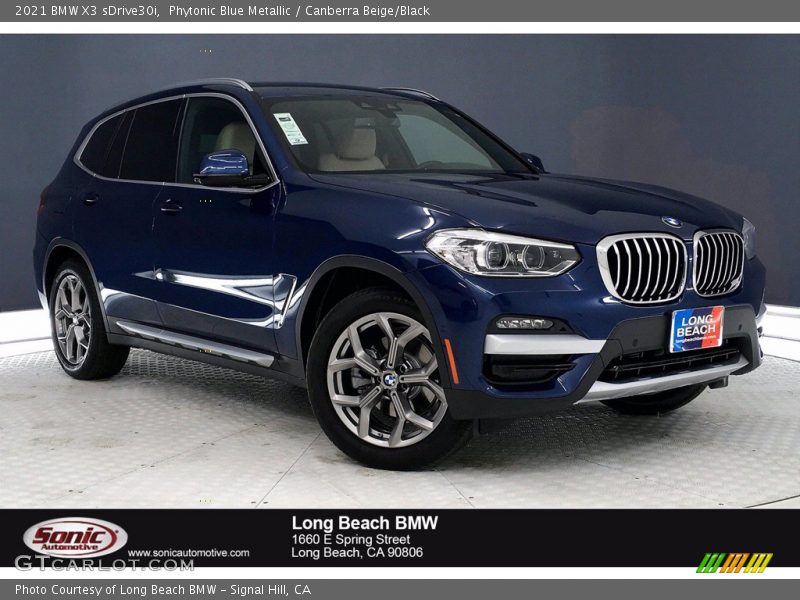 Phytonic Blue Metallic / Canberra Beige/Black 2021 BMW X3 sDrive30i