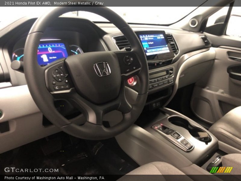 Modern Steel Metallic / Gray 2021 Honda Pilot EX AWD